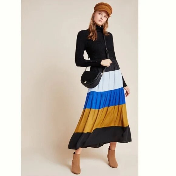 Anthropologie Dolan Freja Multicolor Tiered Maxi Skirt Large - Picture 9 of 9